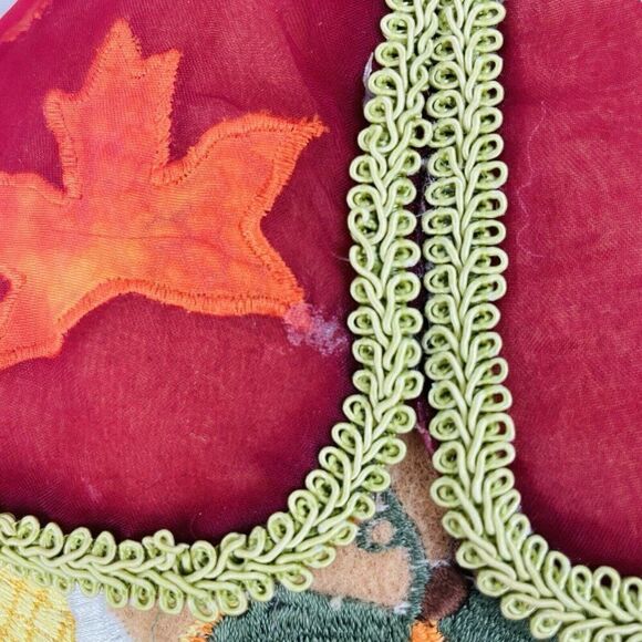 Thanksgiving Turkey Plush Pair Decor Girl & Boy Autumn Fall Pilgrim Set Leaves - Picture 8 of 12